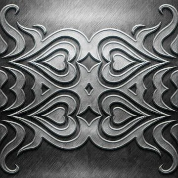 Metal Plate with carved pattern Stock Illustration