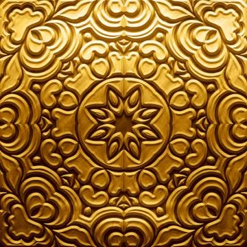 Metal Plate with carved pattern Illustrazione stock