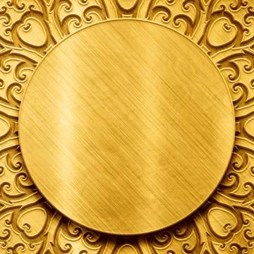 Metal Plate with carved pattern Stock Illustration