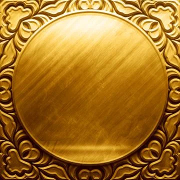Metal Plate with carved pattern Stock Illustration