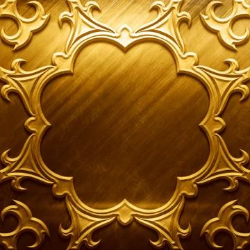 Metal Plate with carved pattern Illustrazione stock