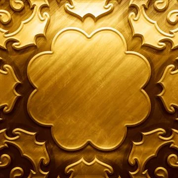 Metal Plate with carved pattern Stock Illustration