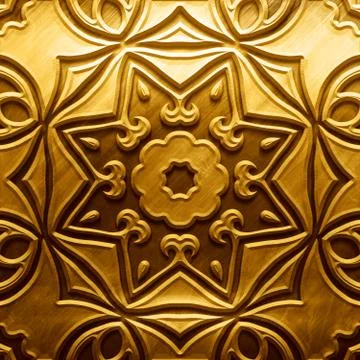 Metal Plate with carved pattern Stock Illustration