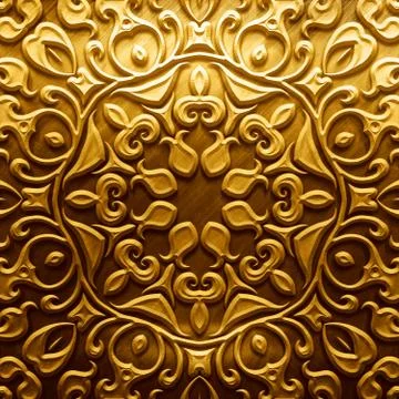 Metal Plate with carved pattern Stock Illustration