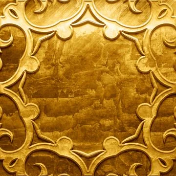 Metal Plate with carved pattern Stock Illustration
