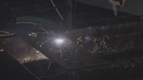 Metal Plate cutting Stock Footage 272771333
