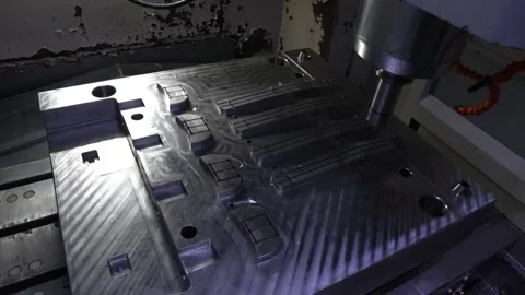 Metal plate mold processing, cnc plate processing Video stock 149928074