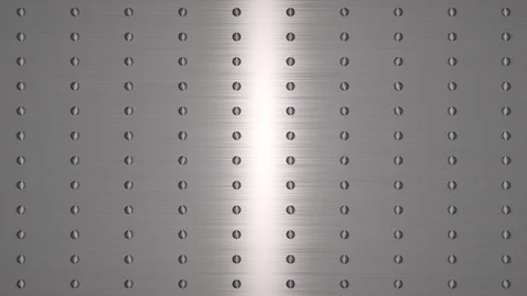 Metal Plate with Rivets in Rows, with moving ligh,t like a scan (right to left) Stock Footage 84780085
