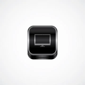 Metal plate theme icon button Stock Illustration