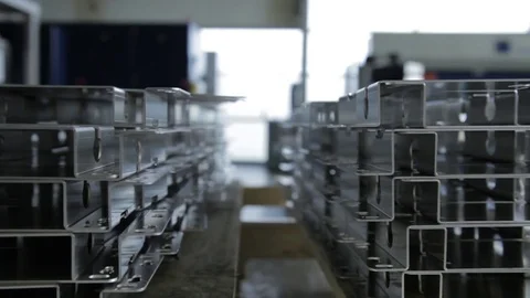 Metal plates slide shot close up Stock Footage 75963002