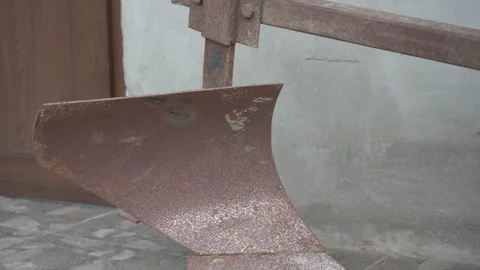 A metal plow in rust Stock Footage 330736502