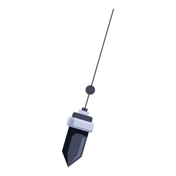 Metal plumb bob hanging on string for vertical construction tool Stock Illustration