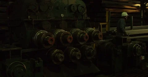 Metal Pole Factory Stock Footage 81222496