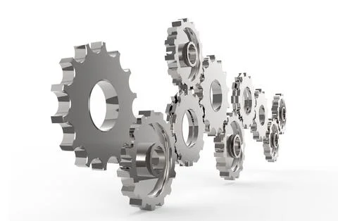 Metal polished gears Stock Illustration