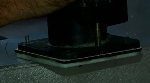 Metal polishing with disc Video stock 47314416