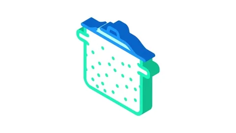 Metal pot cooking isometric icon animation Vidéo 327295437