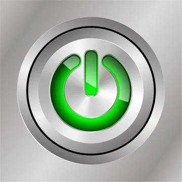 Metal power button Stock Illustration