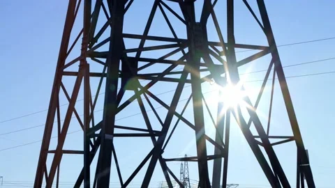 Metal power pole. Stock Footage 230673398