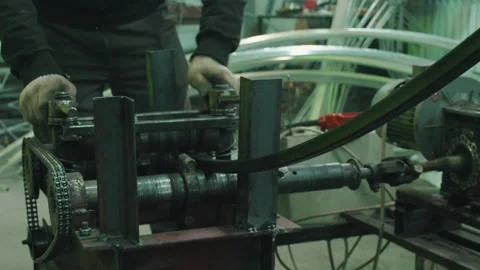 Metal processing and bending, production of metal structures Stock Footage 169585175