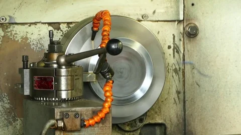 Metal processing on cnc lathe machine. Stock Footage 83998371