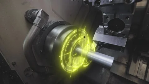 Metal processing on a cnc machine. Creation of a metal part on a CNC machine Video stock 234288480