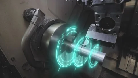Metal processing on a cnc machine. Creation of a metal part on a CNC machine Stock Footage 237256563