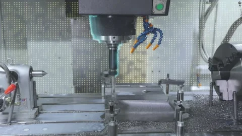 Metal processing on a cnc machine. Creation of a metal part on a CNC machine 動画素材 291649642