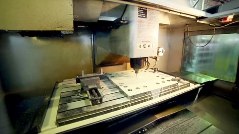 Metal Processing On CNC machine Stock Footage 71577681