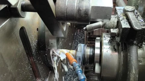 Metal processing on a cnc machine Stock Footage 273170836