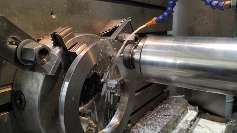 Metal processing on a cnc machine Stock Footage 274232729