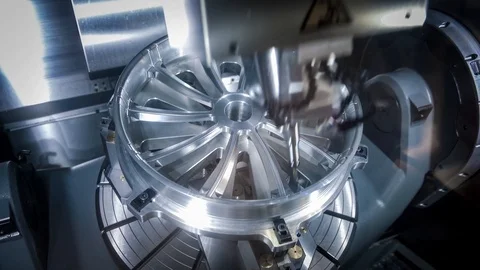 Metal-processing-CNC-milling-machine-spiral-gear 스톡 동영상 126231470