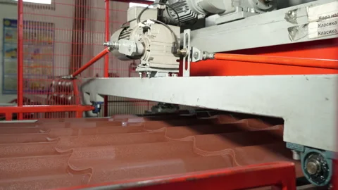 Metal processing. Cutting on sheets of metal on a special machine. Close up Stock Footage 196933014