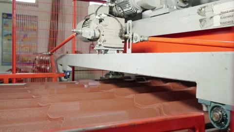 Metal processing. Cutting on sheets of metal on a special machine. Close up Stock Footage 197322584