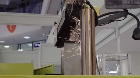 Metal processing equipment, Electrical discharge machining  or sparkmachining Stock Footage 141748098