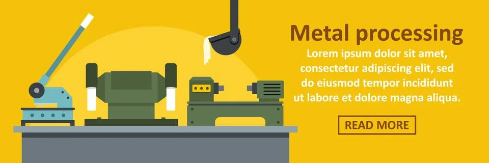 Metal processing factory banner horizontal concept Stock Illustration