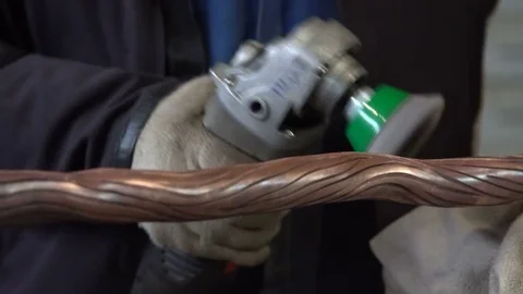 Metal processing in the forge. Details Processing grinder. Video stock 72903665