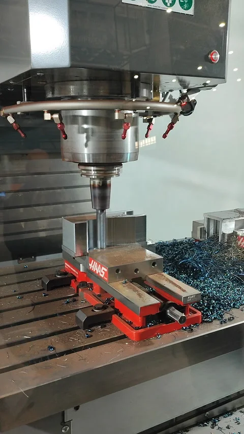 Metal processing machine Machining center CNC vertical machining center Vertical Stock Footage 323765220