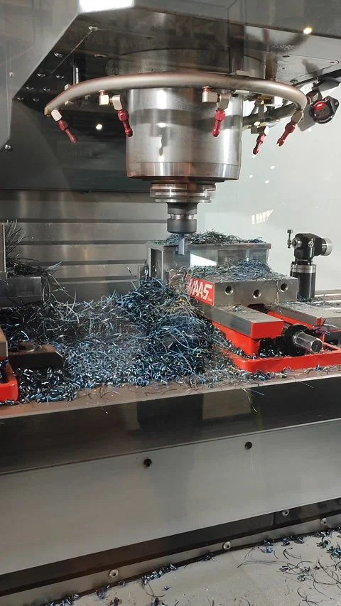 Metal processing machine Machining center CNC vertical machining center Vertical Stock Footage 323765301