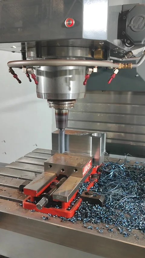 Metal processing machine Machining center CNC vertical machining center Vertical Stock Footage 323765394