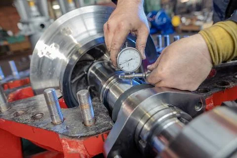 Metal processing machine, mechanical engineering concept Stockfoto's