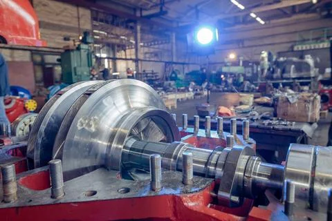 Metal processing machine, mechanical engineering concept Stockfoto's