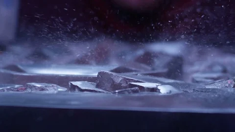 Metal processing. Metal shavings, slow motion. Stock Footage 81294872