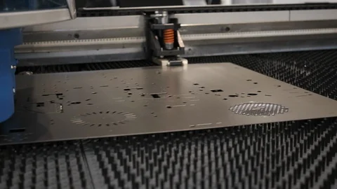 Metal processing on a modern industrial machine. Stock Footage 105245871