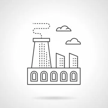 Metal processing plant flat line vector icon Stock Illustration