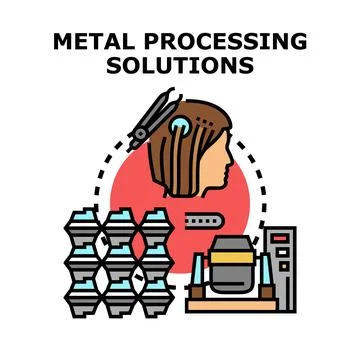Metal processing solutions concept for industrial production Illustrazione stock
