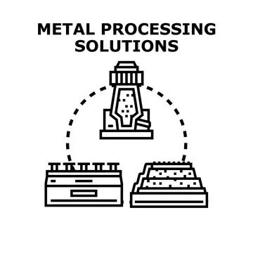 Metal processing solutions concept for industrial metallurgy production Stock Illustration