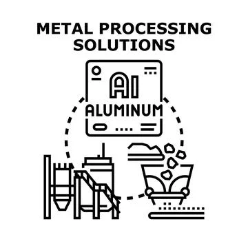 Metal processing solutions concept vector illustration Stock Illustration