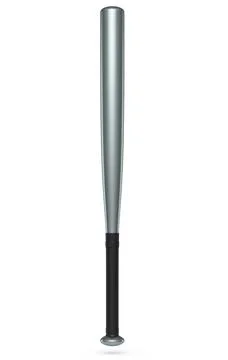 Metal professional softball or baseball bat isolated on white background. Stock Illustration