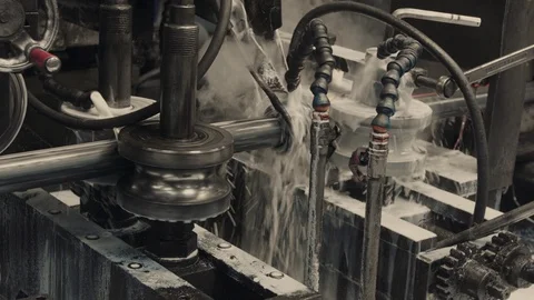 Metal profile forming machine. Sheet metal processing. Stock Footage 120982591