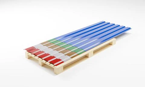 Metal profiled panel. 스톡 일러스트